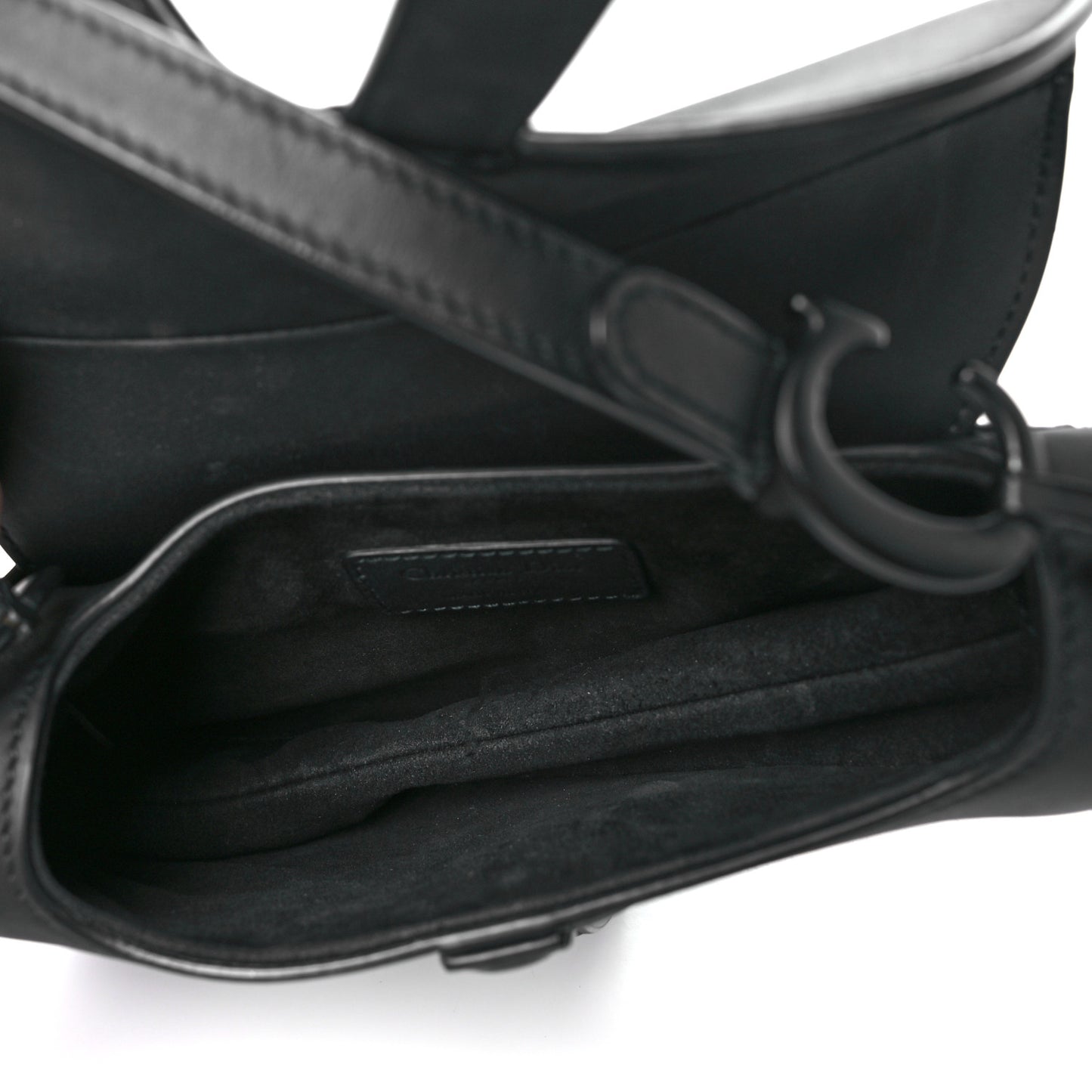 Ultra Matte Calfskin Mini Saddle Bag Black