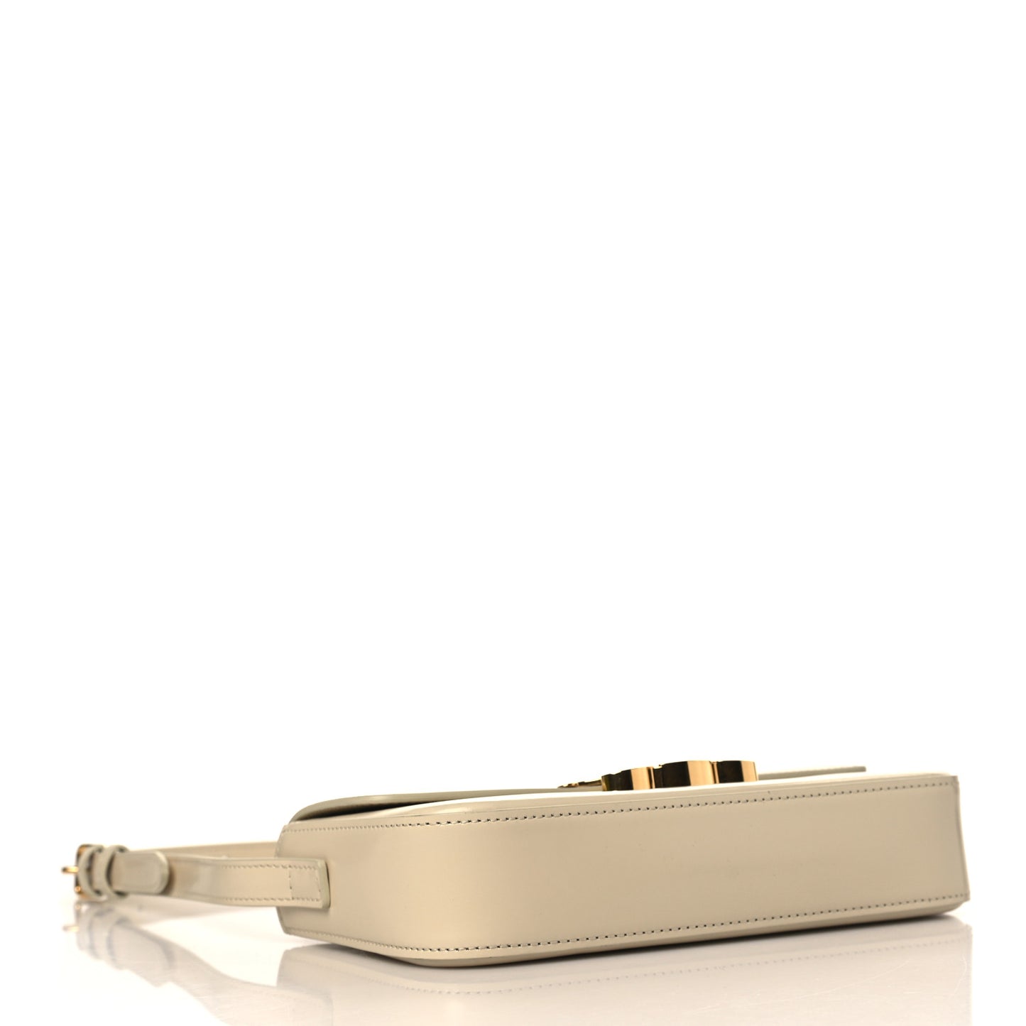 Natural Calfskin Triomphe Shoulder Bag White
