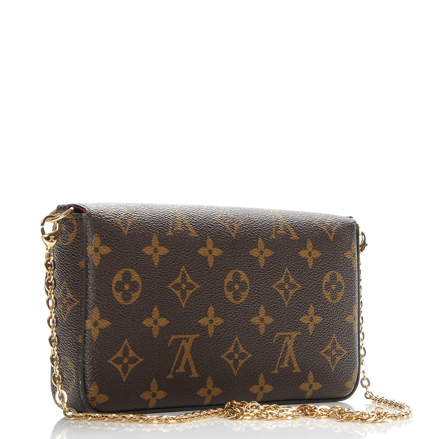 Monogram Pochette Felicie Chain Wallet Fuchsia