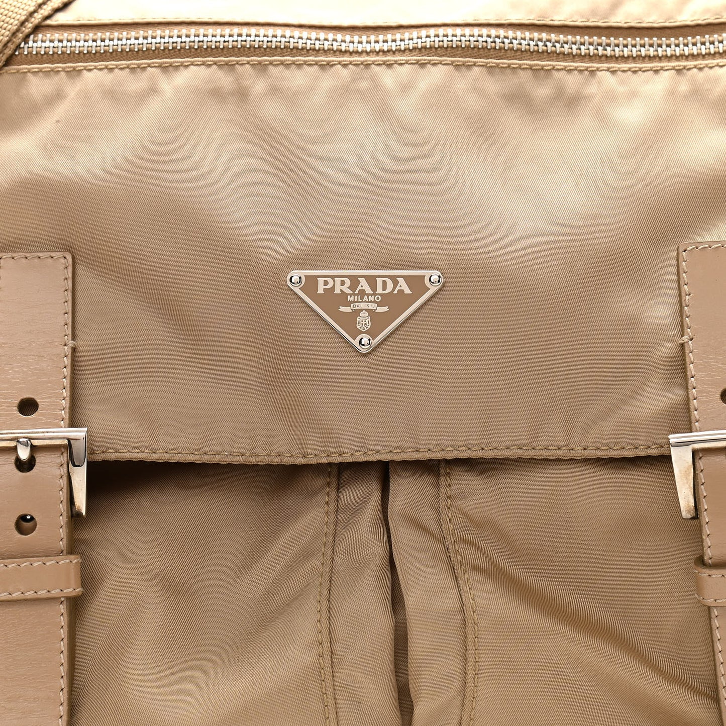 Tessuto Nylon Vela Messenger Bag Beige