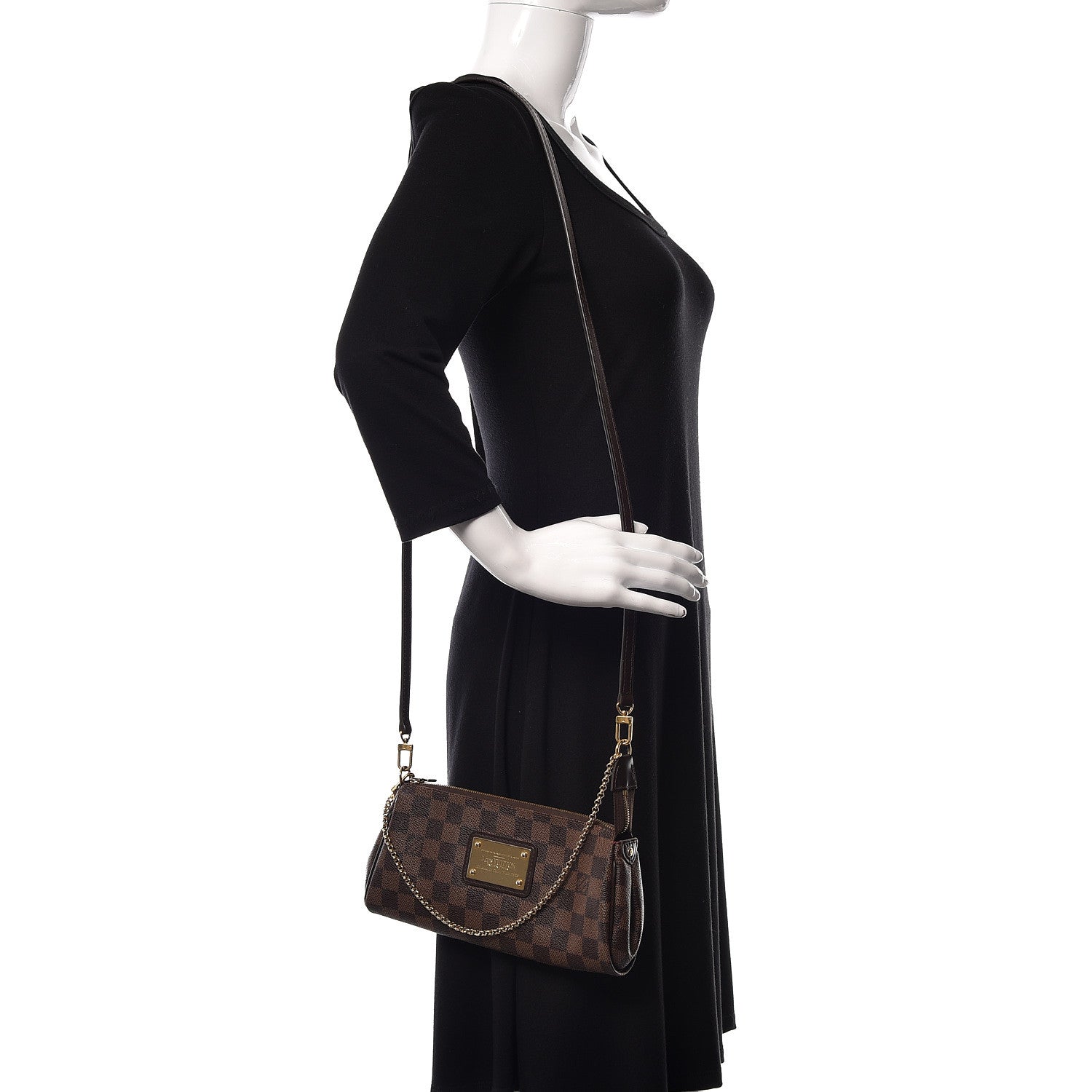 Louis Vuitton Damier Ebene Eva Clutch 2 of 10