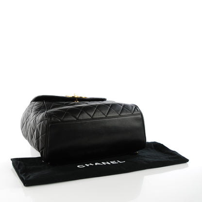 Chanel Lambskin Quilted Drawstring Backpack Black 4 of 9