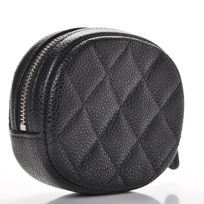 Chanel Caviar Quilted Zip Around Classic Coin Purse Black 3 of 7