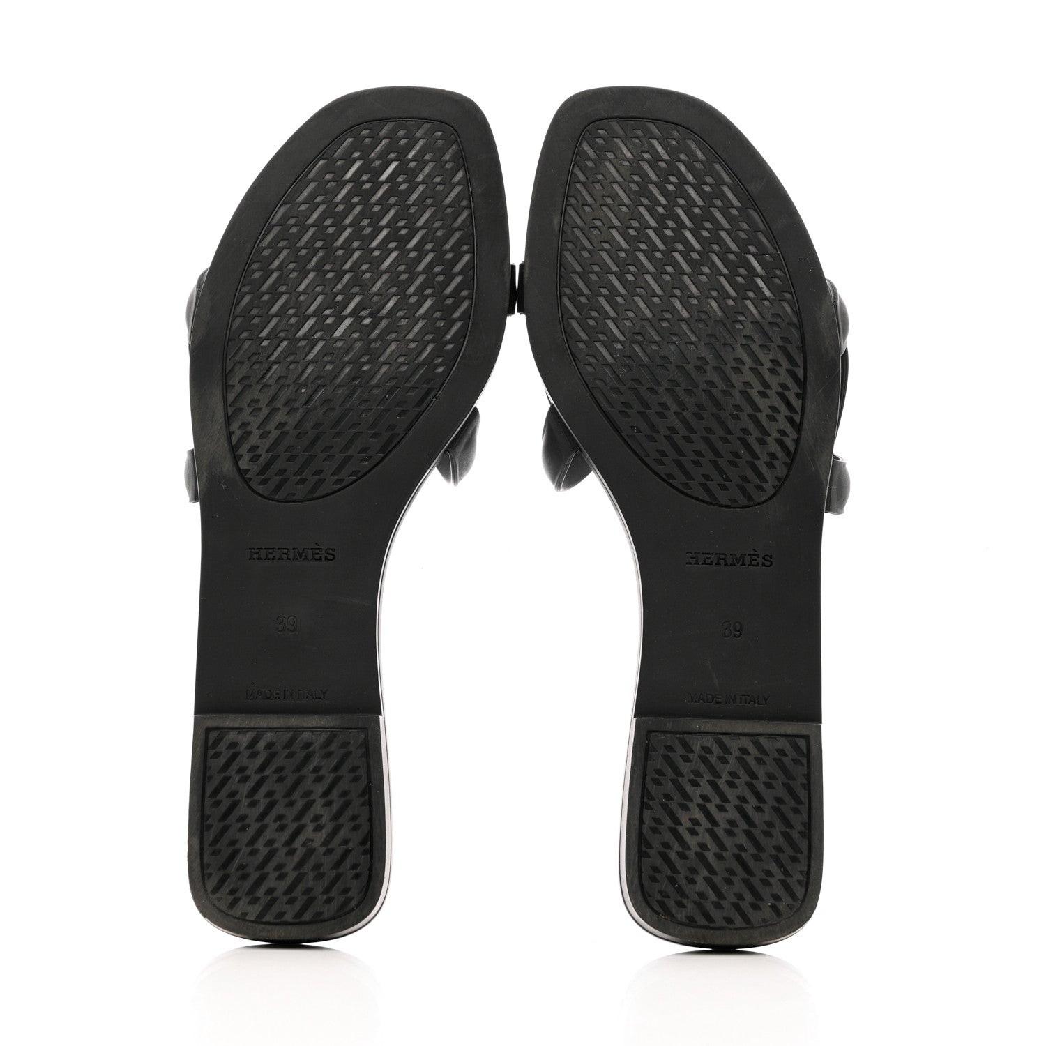 Hermes Rubber Aloha Sandals 39 Black 5 of 14