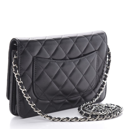Chanel Lambskin Quilted Wallet On Chain WOC Black 3 of 14