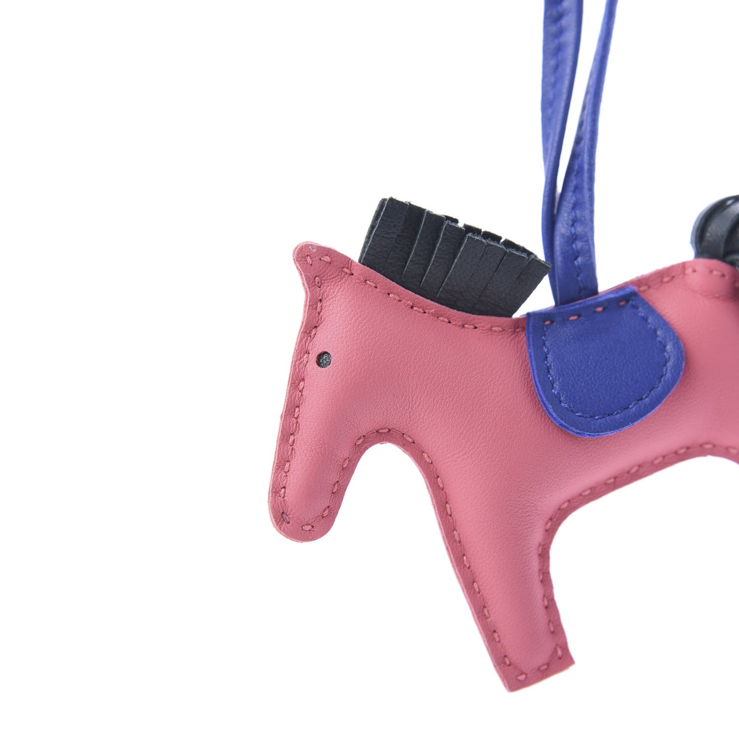 Hermes Milo Lambskin Grigri Rodeo Horse Bag Charm PM Rose Azalee Vert Cypress Bleu Electrique 3 of 4