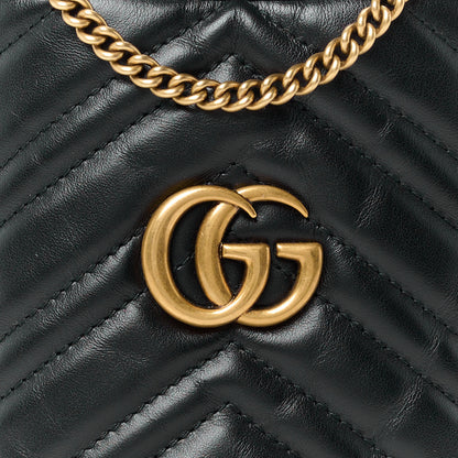 Gucci Calfskin Matelasse Mini GG Marmont 2.0 Bucket Bag Black 8 of 10
