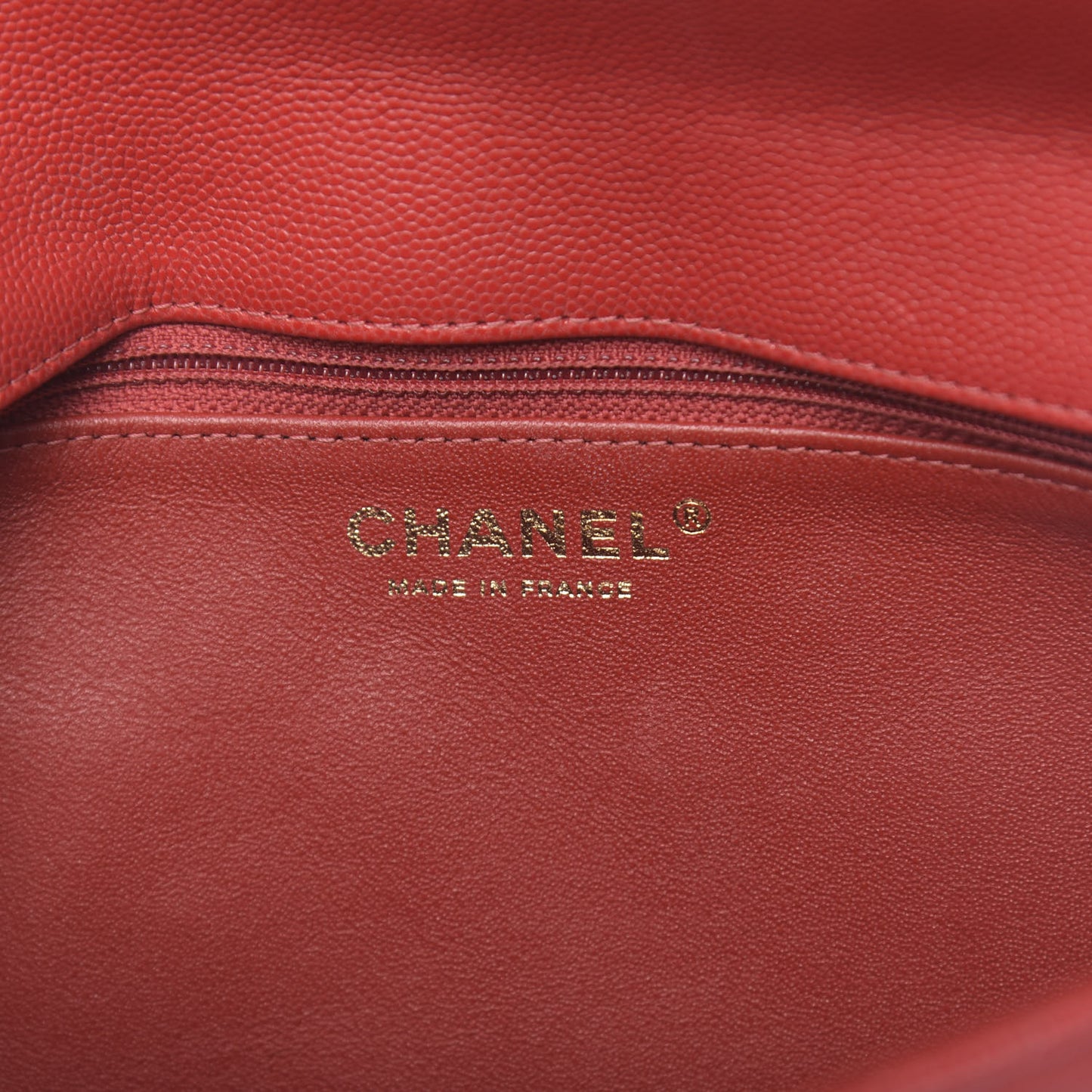 Caviar Quilted Flap Clutch Red