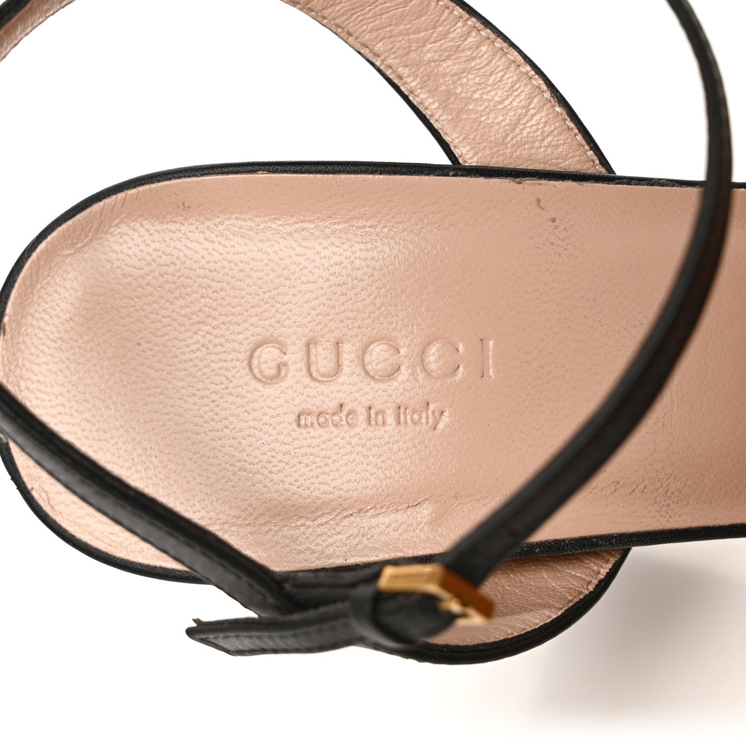 Gucci Lifford Calfskin GG Marmont Ankle Wrap 105mm Sandals 38 Black 7 of 9