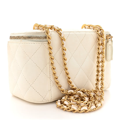 Chanel Lambskin Quilted Small CC Dynasty Vanity Case With Chain White 3 of 19