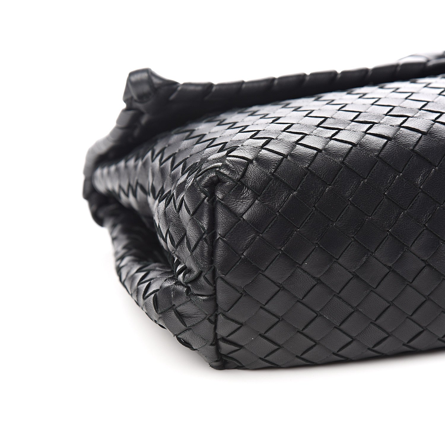 Bottega Veneta Nappa Intrecciato Flap Shoulder Bag Black 8 of 11