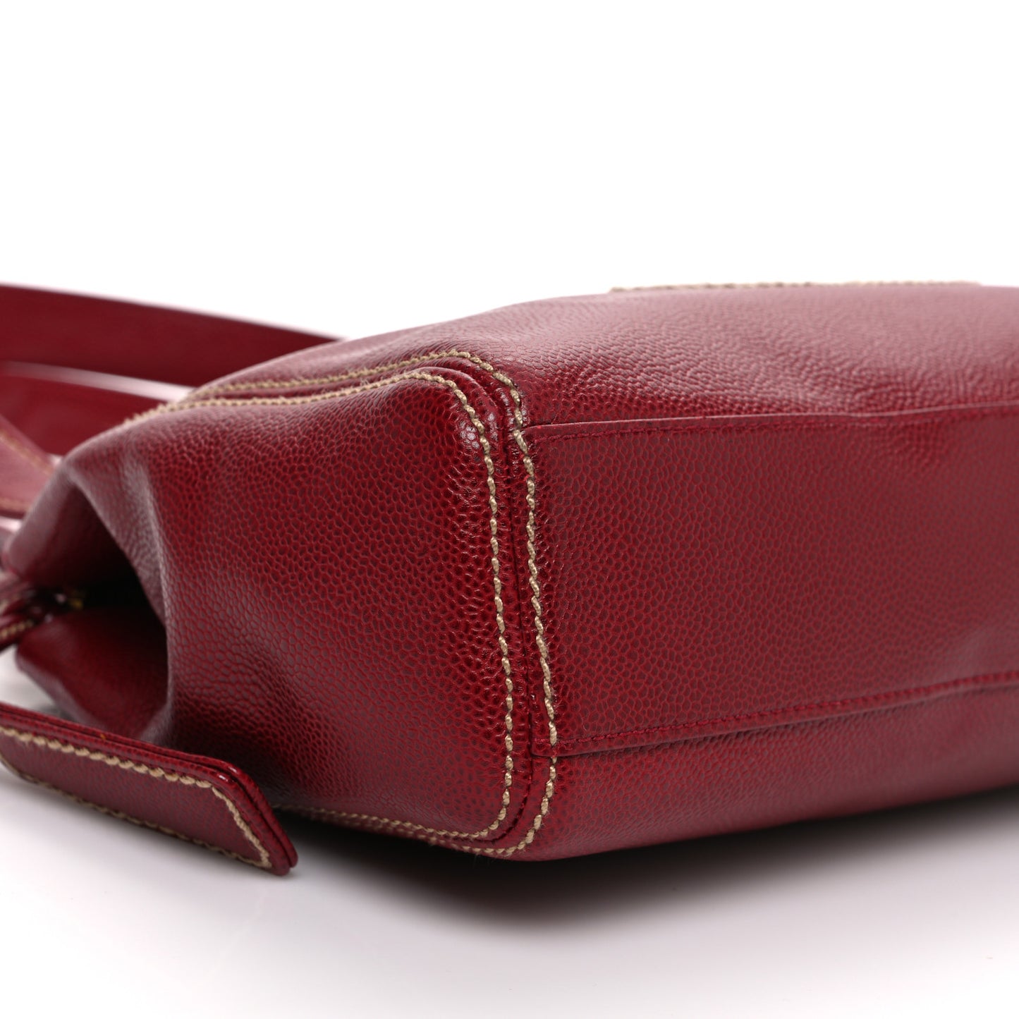 Caviar CC Stitched Tote Red