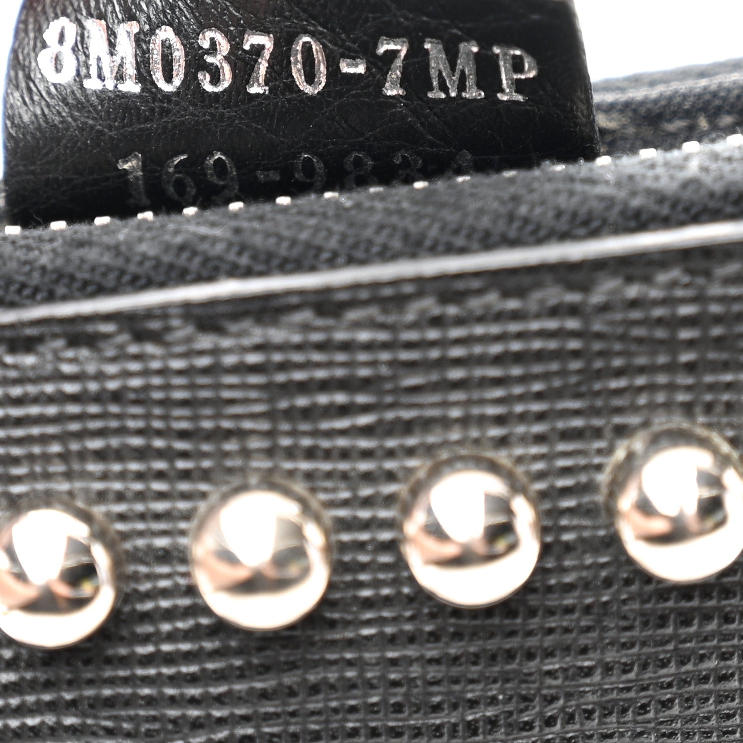 Fendi Vitello Elite Mink Fur Studded Karlito Zip Around Pouch Black 7 of 7