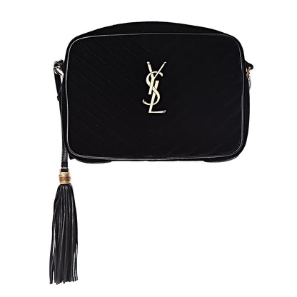 Saint Laurent Velvet Matelasse Monogram Lou Camera Bag Black 1 of 9
