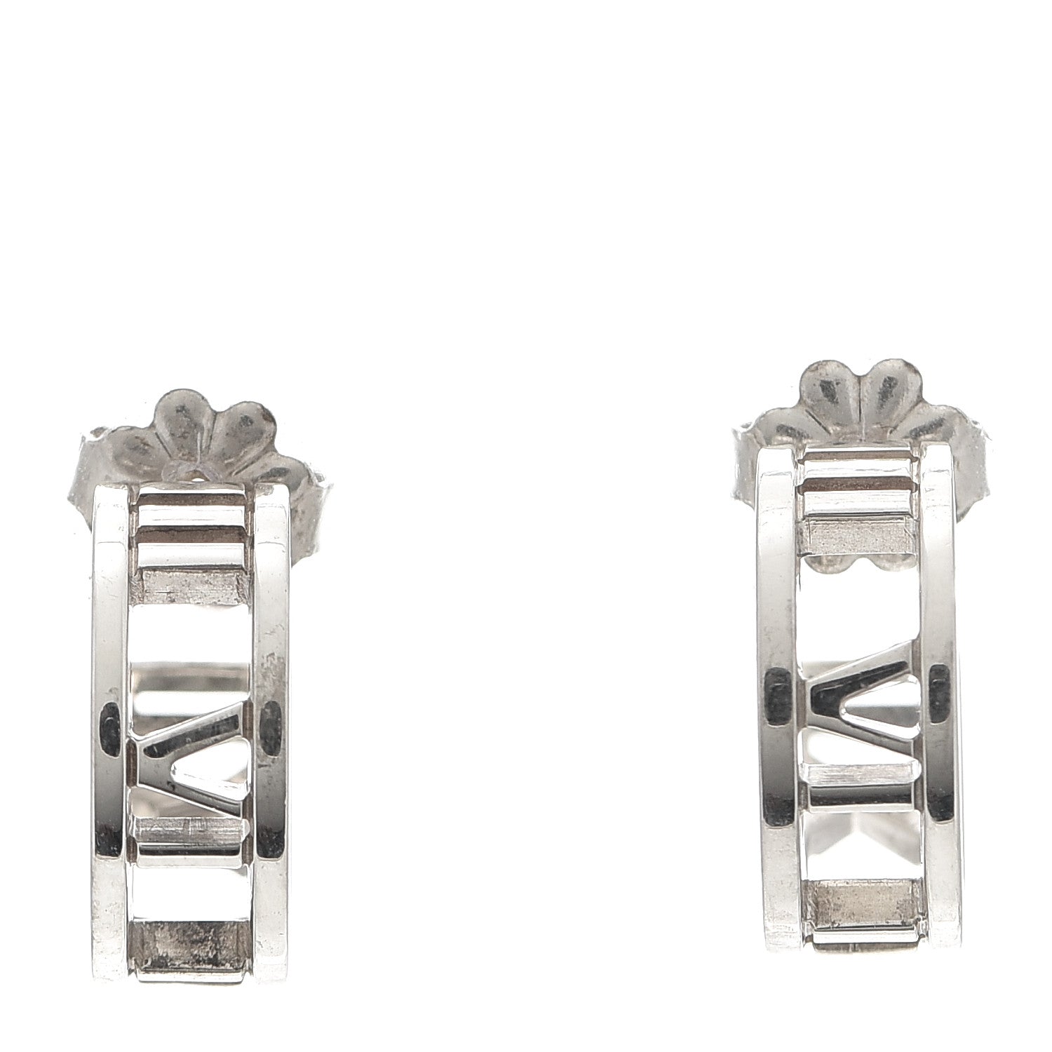 Tiffany Sterling Silver Small Atlas Open Hoop Earrings 1 of 5