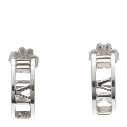 Tiffany Sterling Silver Small Atlas Open Hoop Earrings 1 of 5