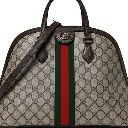 Gucci GG Supreme Monogram Web Medium Ophidia Top Handle Dome Bag Brown 9 of 11
