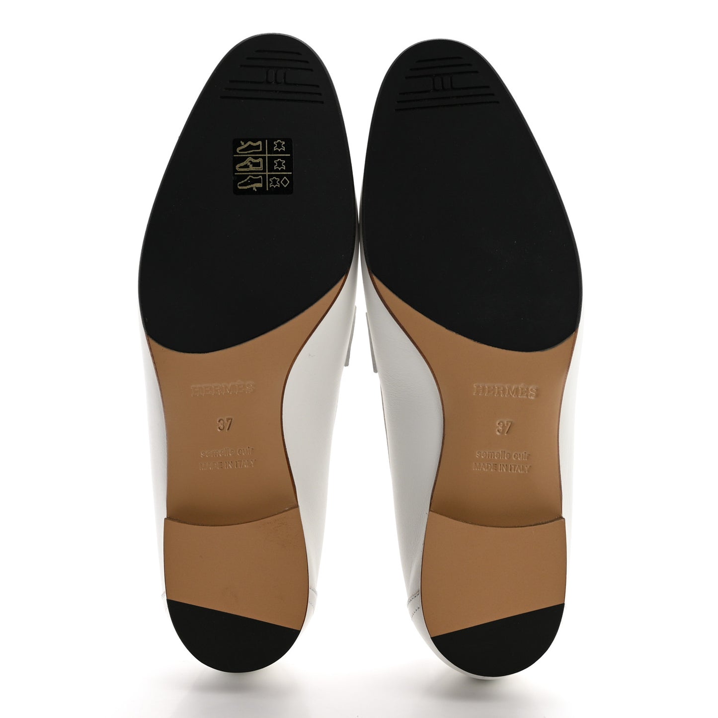 Calfskin Womens Paris Loafers 37 White