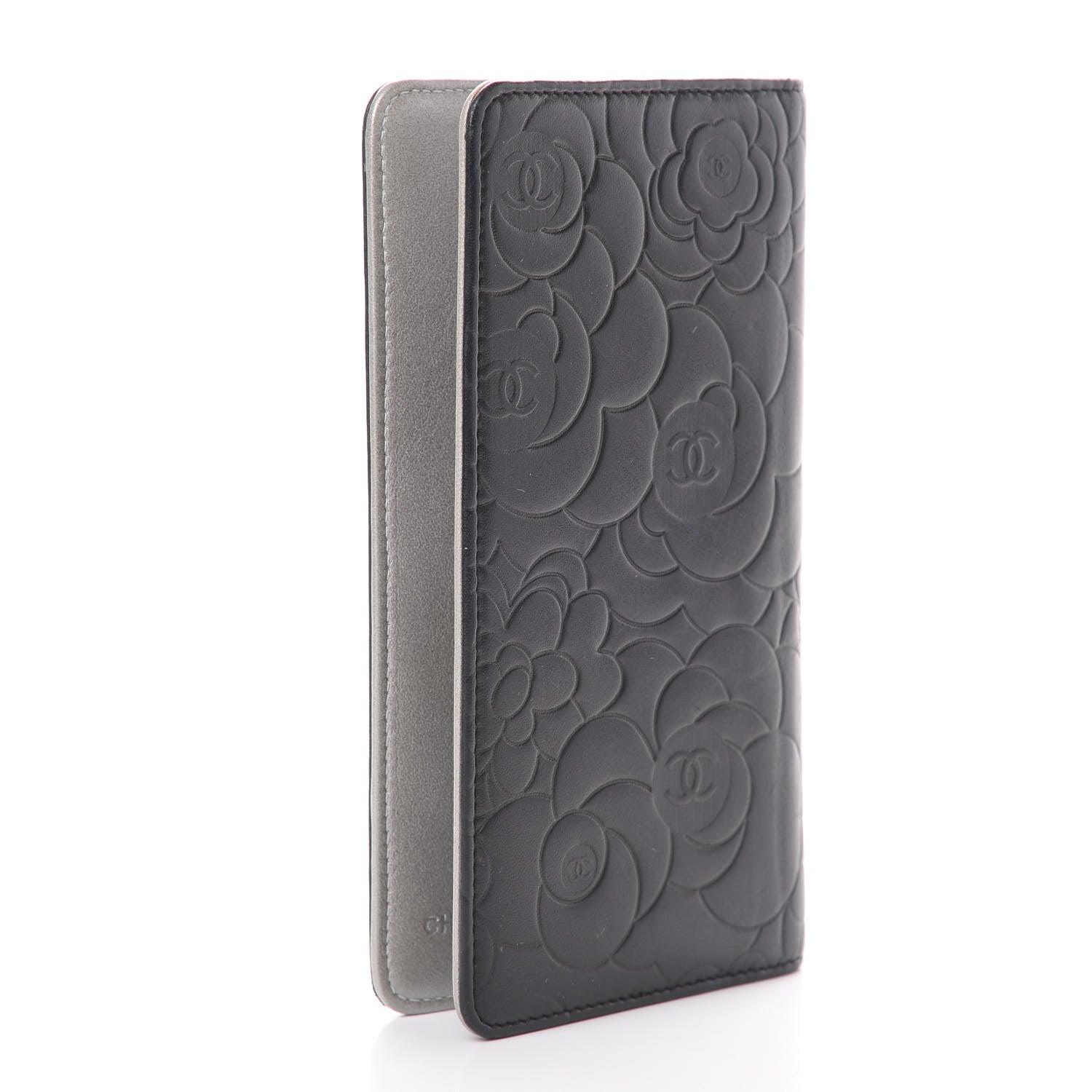 Chanel Lambskin Camellia Embossed Medium Agenda Cover Black 2 of 10