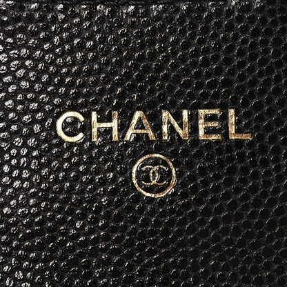 Chanel Caviar Quilted Flap Card Holder On Chain Black 6 of 11