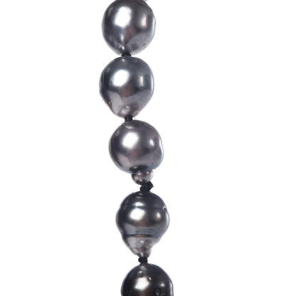 Mikimoto 18K Yellow Gold Gray South Sea Baroque Pearl 7-10mm Graduated Strand Necklace 18.5" 4 of 7