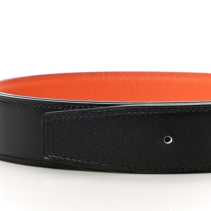 Hermes Box Togo 32mm Belt Strap 95 Black Orange 2 of 7