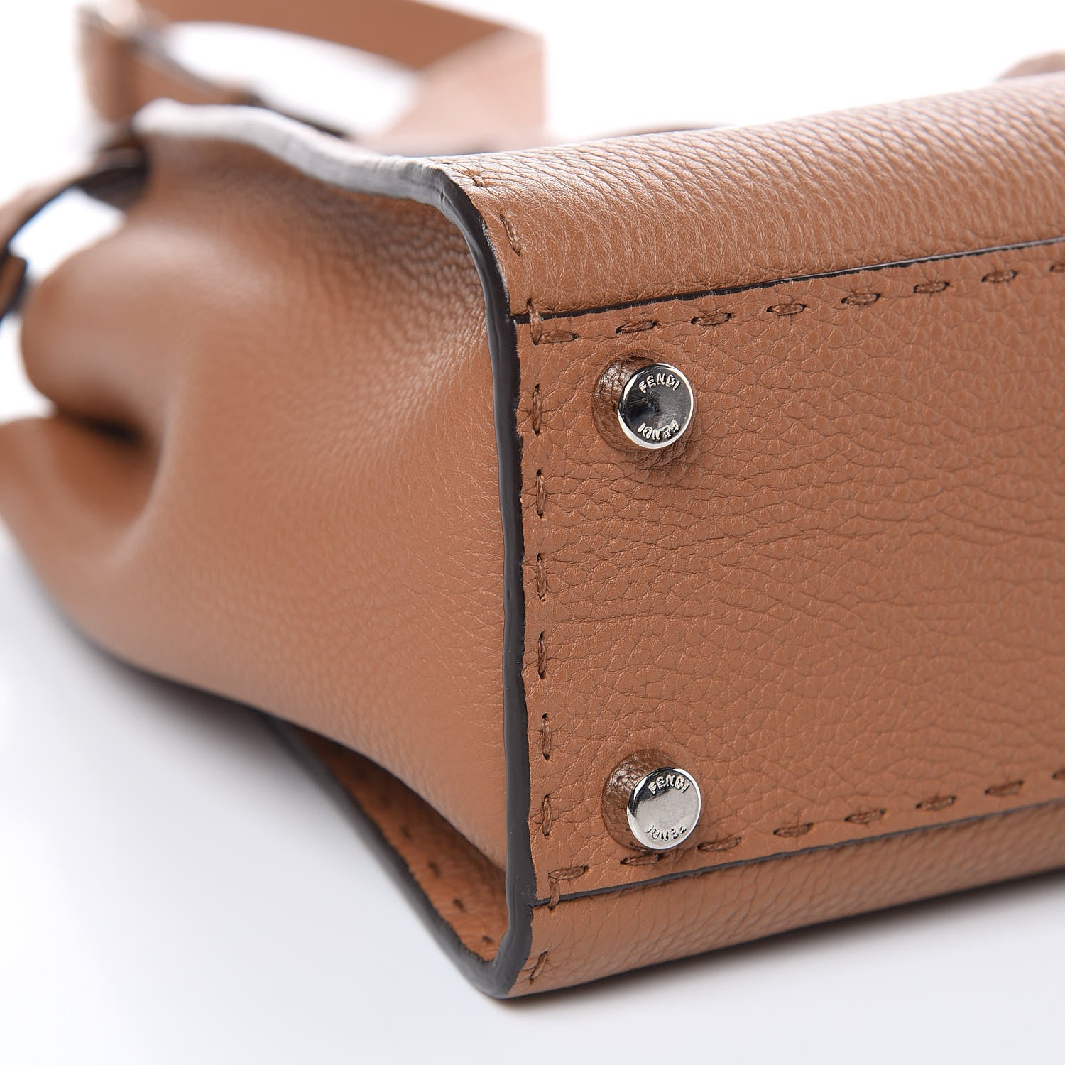 Fendi Cuoio Romano Selleria Bi-Color Medium Peekaboo Iconic Satchel Mou Deserto 9 of 13