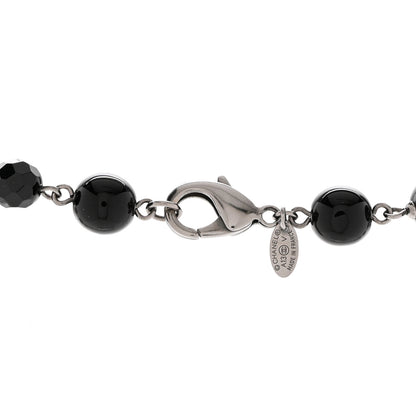 Chanel Ruthenium Pearl Beaded CC Long Necklace Black 5 of 6