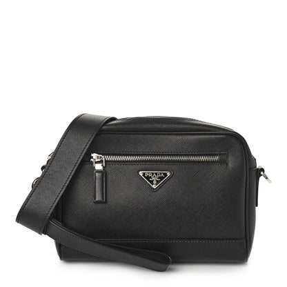 Prada Saffiano Zip Crossbody Bag Black 1 of 8