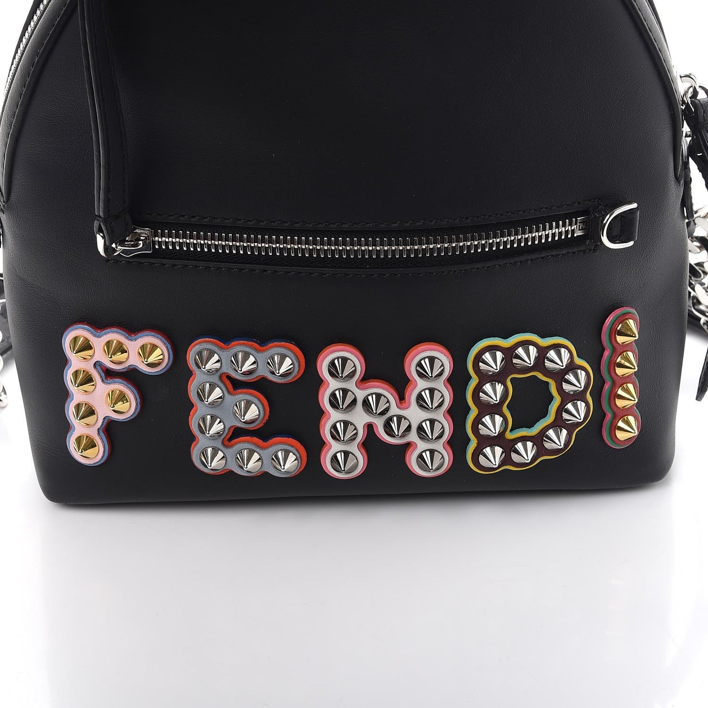 Vitello Century Fun Fair Metal Studded Mini Backpack Black Multicolor