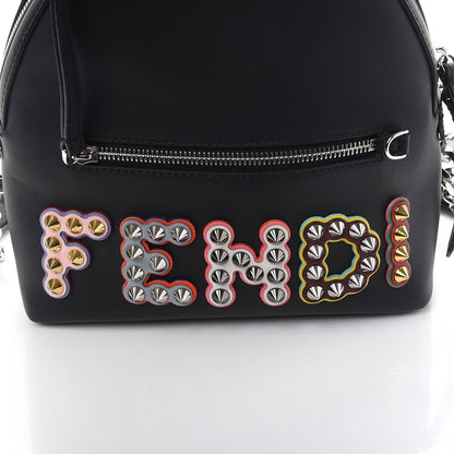 Fendi Vitello Century Fun Fair Metal Studded Mini Backpack Black Multicolor 8 of 8