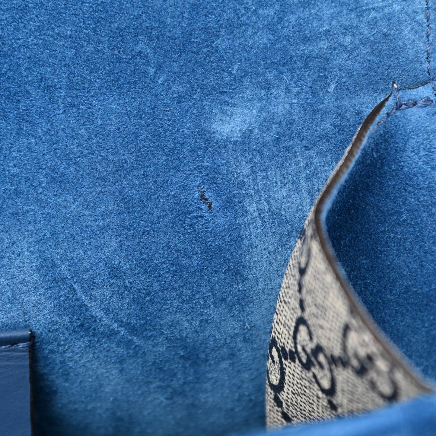 GG Supreme Monogram Blooms Mini Dionysus Shoulder Bag Beige Navy Vintage Blue