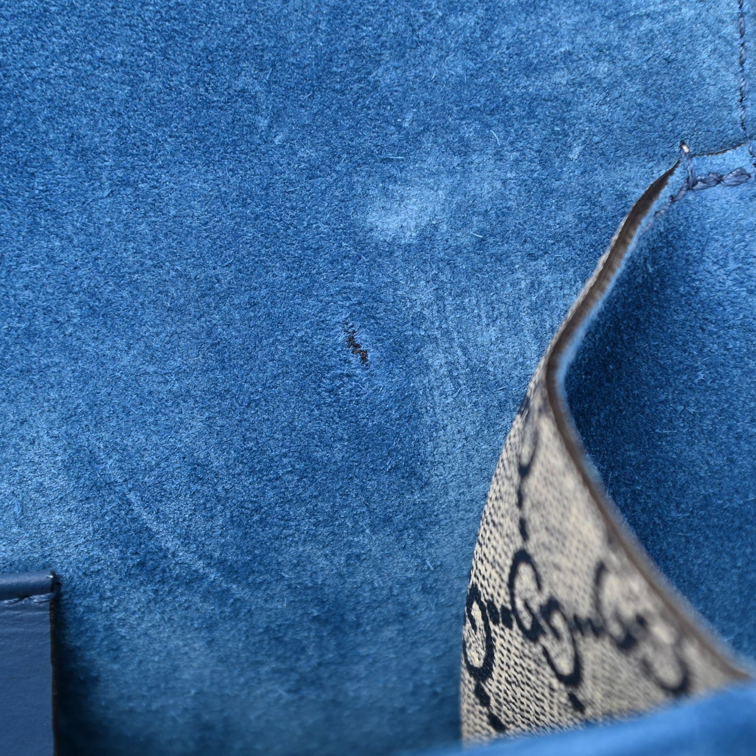 Gucci GG Supreme Monogram Blooms Mini Dionysus Shoulder Bag Beige Navy Vintage Blue 8 of 13