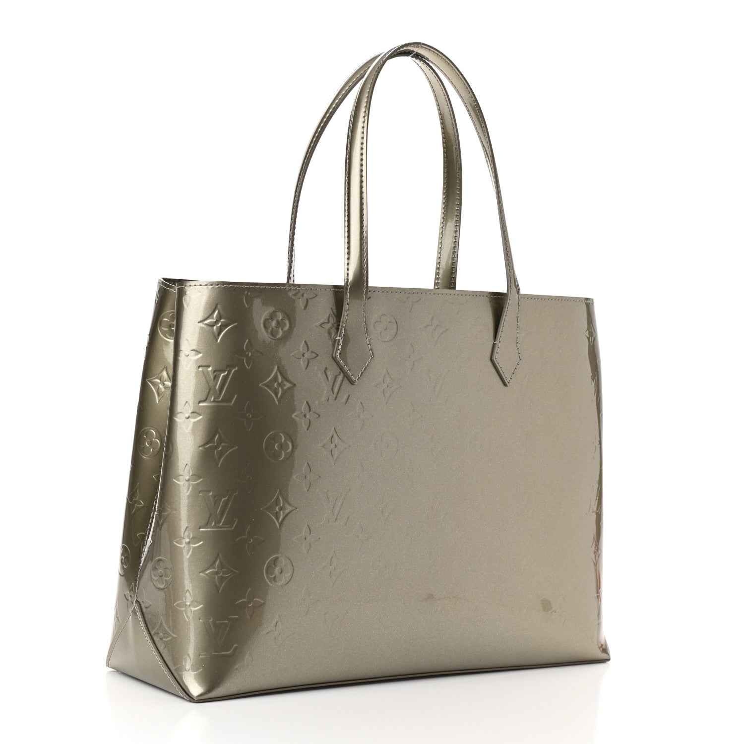 Louis Vuitton Vernis Wilshire MM Gris Art Deco 3 of 9