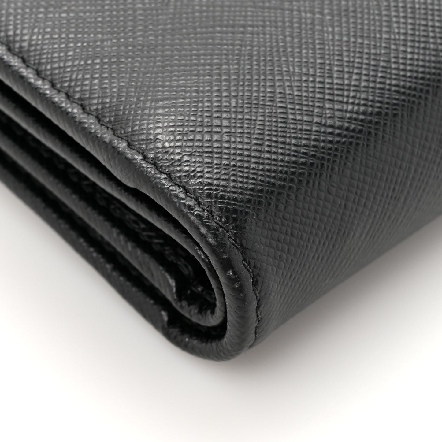 Saffiano Metal Tab Wallet Black