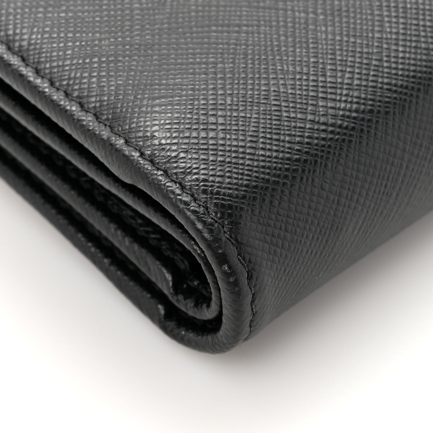 Prada Saffiano Metal Tab Wallet Black 11 of 13