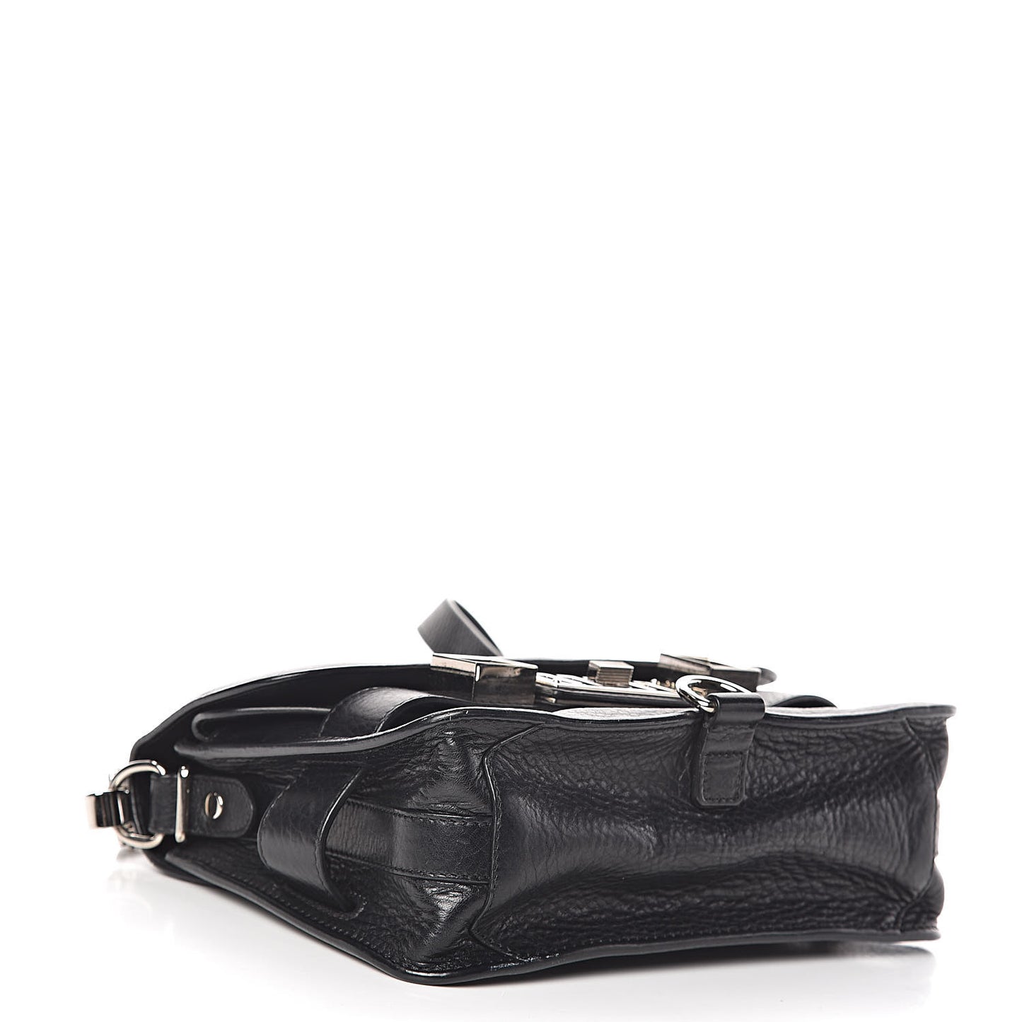 Pebbled Calfskin Mini PS11 Classic Shoulder Bag Black