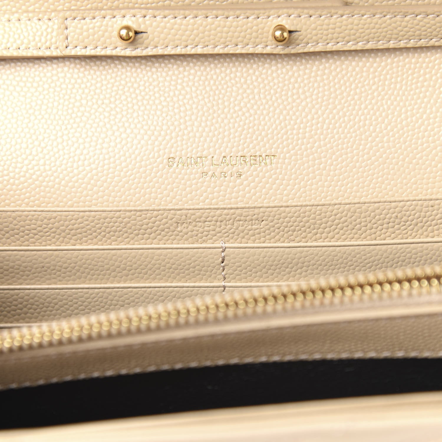 Saint Laurent Grain De Poudre Matelasse Chevron Monogram Chain Wallet Nude Powder 5 of 8