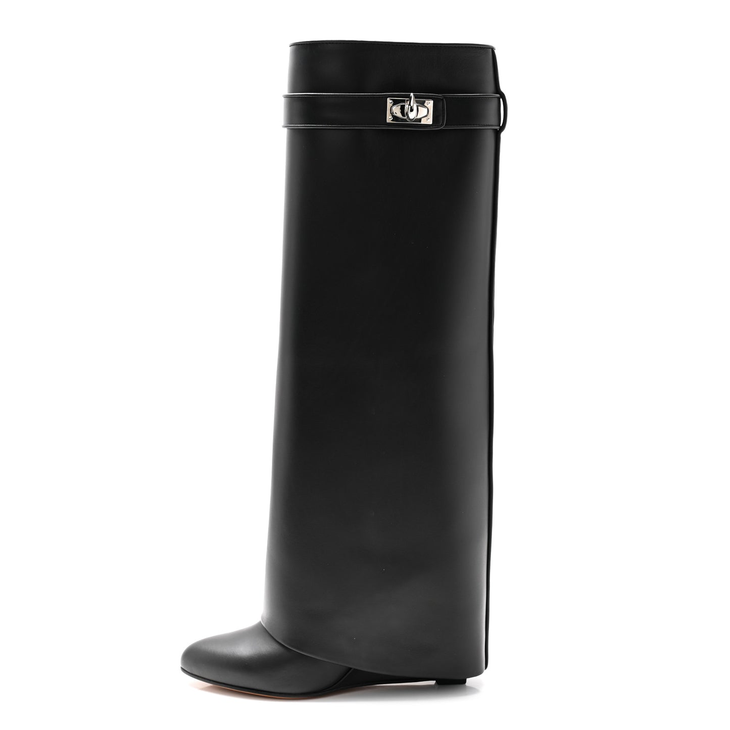 Calfskin Shark Lock Pant Boots 38.5 Black