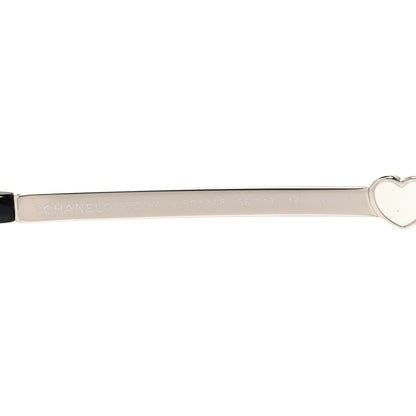 Chanel Acetate Polarized Square CC Heart Sunglasses 5521 Black White 5 of 8