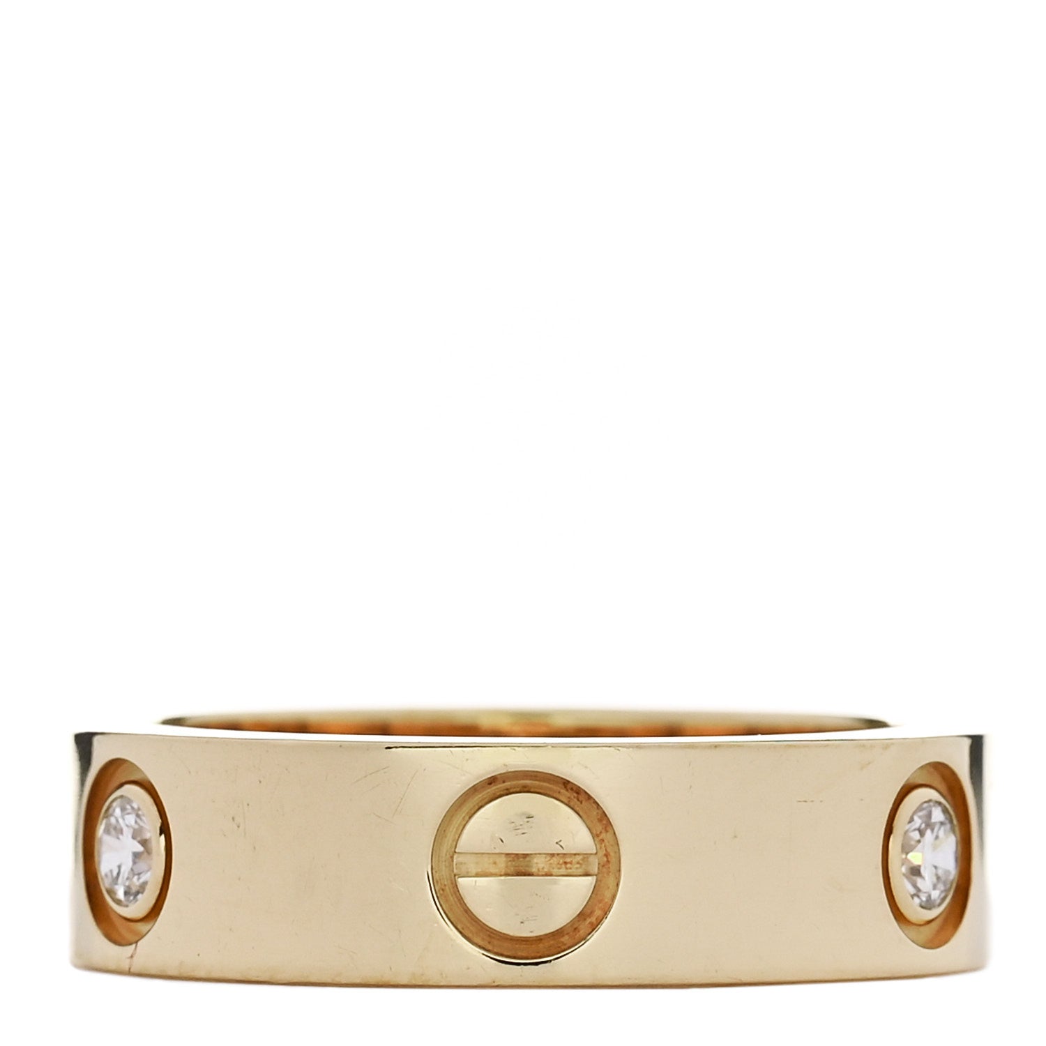 Cartier 18K Yellow Gold 3 Diamond 5.5mm LOVE Ring 54 7 3 of 4