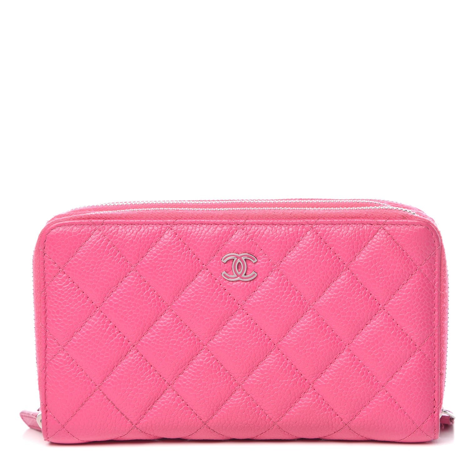 Chanel Caviar Quilted Triple Zipper Wallet Pink 1 of 11