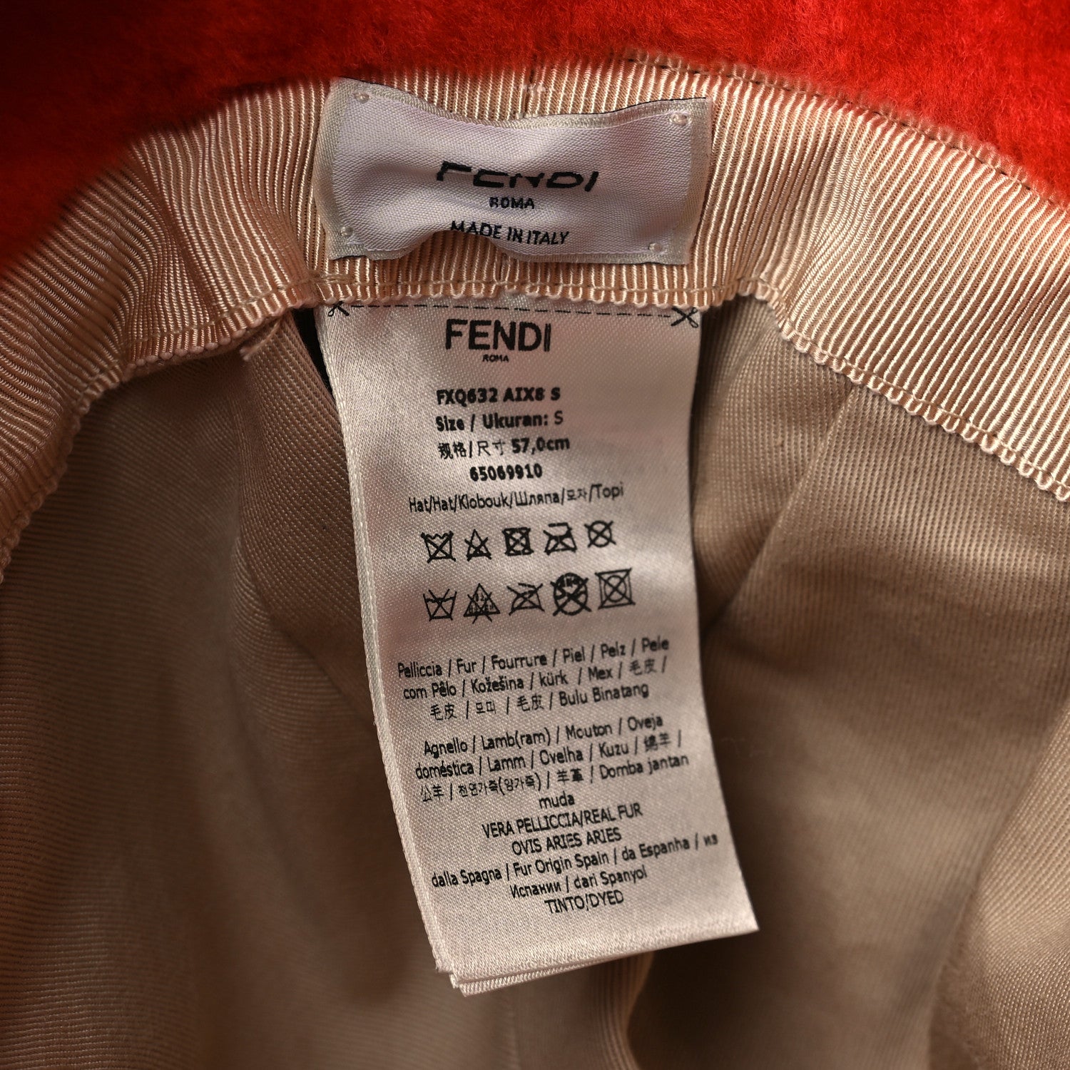 Fendi Wool FF Bucket Hat S Papaya 7 of 7
