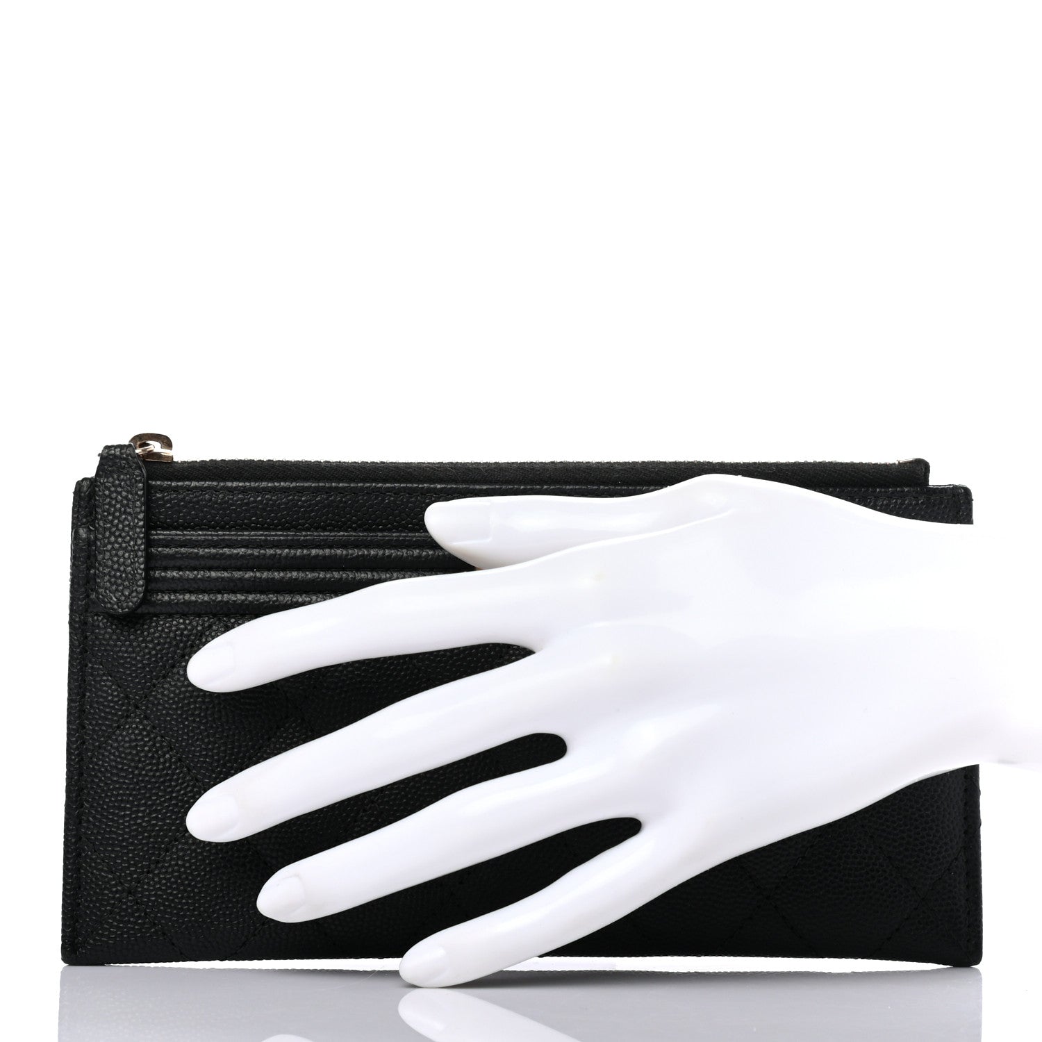 Chanel Caviar Quilted Classic Zip Boy Pouch Black 2 of 7