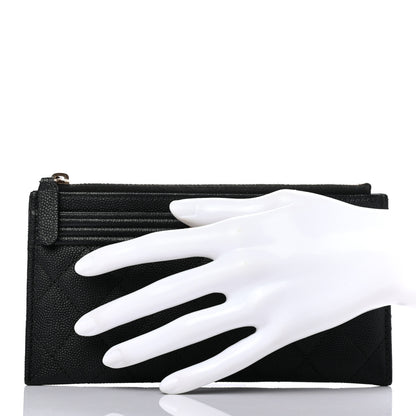 Chanel Caviar Quilted Classic Zip Boy Pouch Black 2 of 7