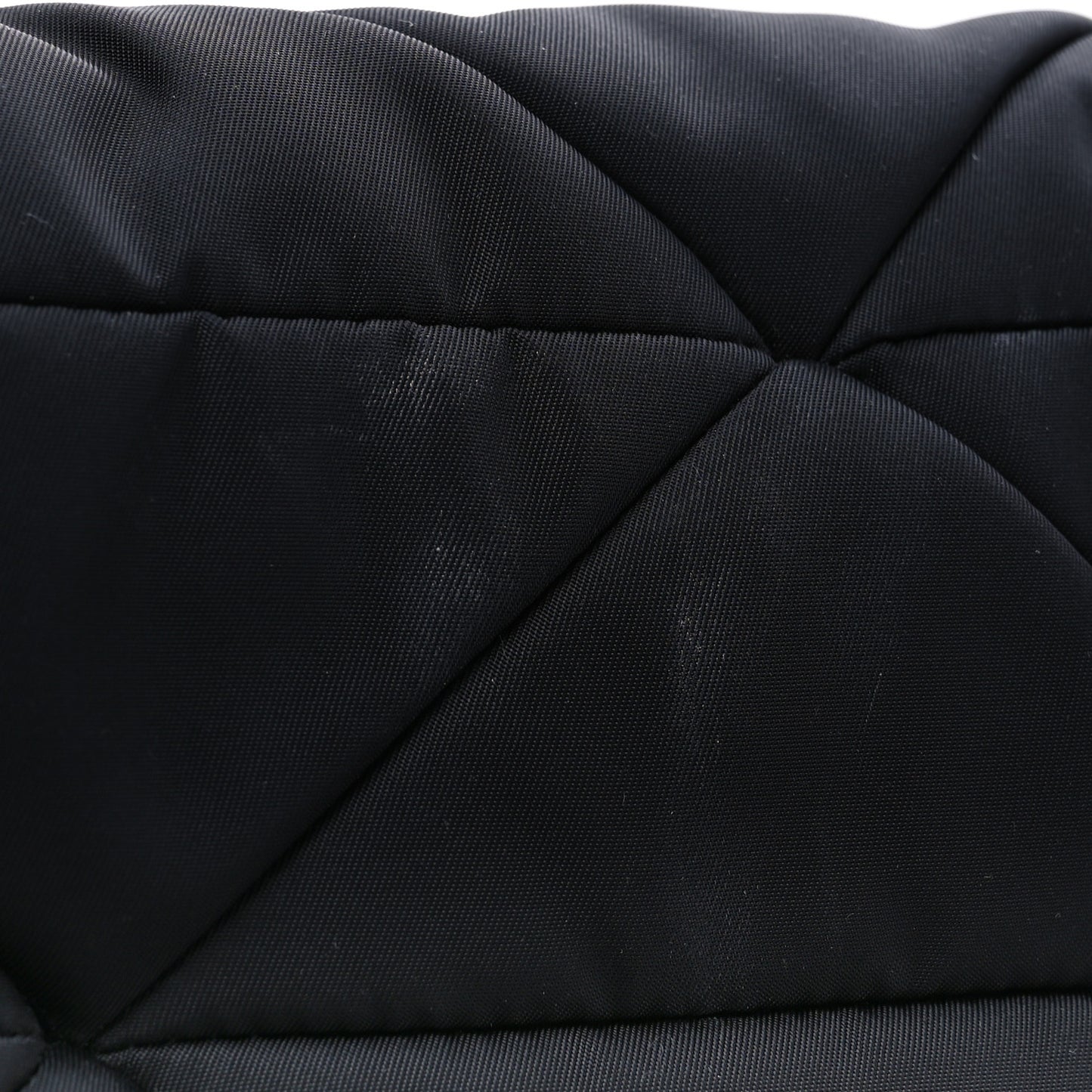 Re-Nylon Quilted Padded Flap Shoulder Bag Black