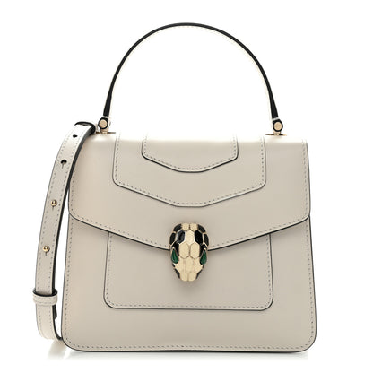 Bulgari Calfskin Serpenti Forever Top Handle White 1 of 10