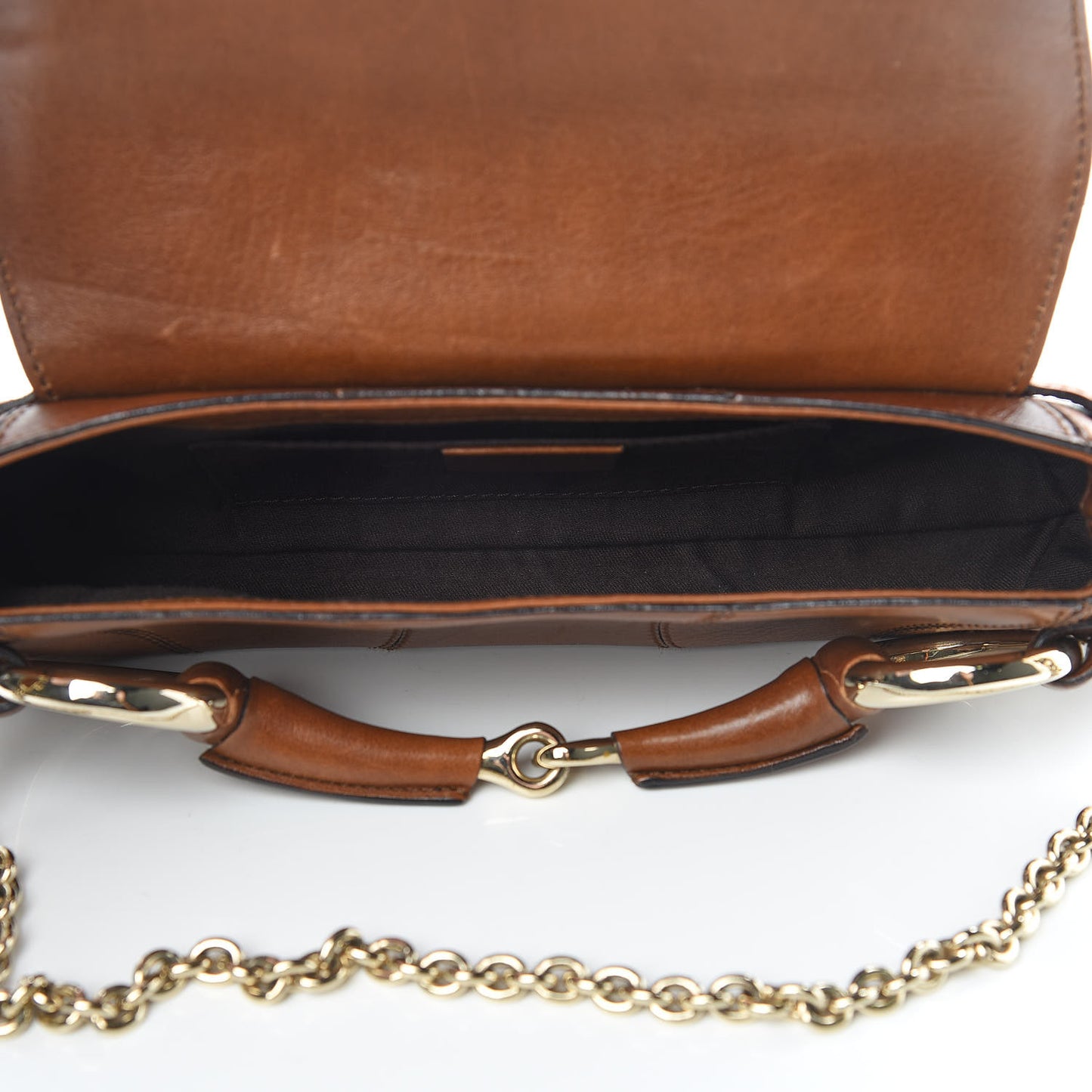 Calfskin Small Horsebit Chain Clutch Cuir