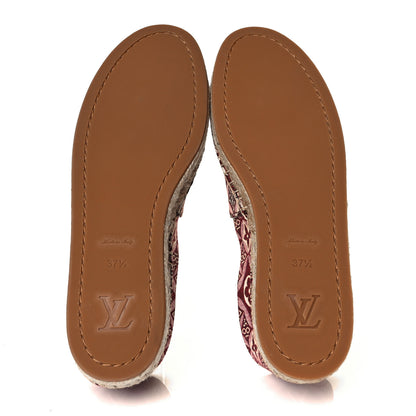 Louis Vuitton Jacquard Since 1854 Starboard Espadrille Flats 37.5 Bordeaux 5 of 8