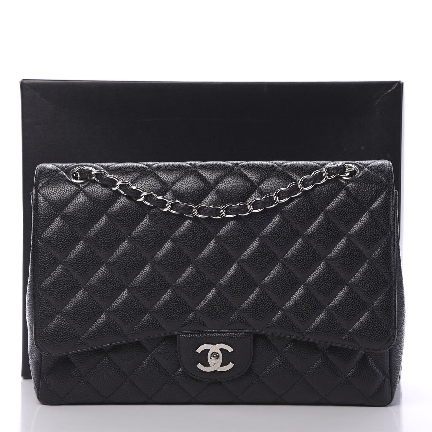 Caviar Quilted Maxi Single Flap Black